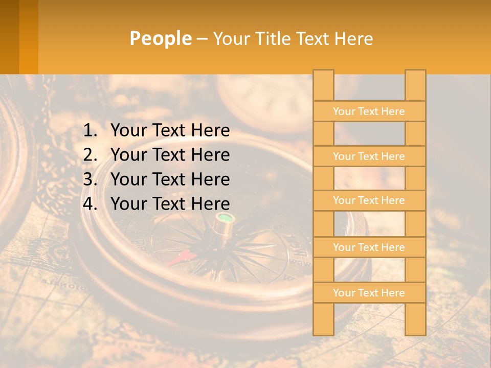 A Compass And A Compass On A Map PowerPoint Template