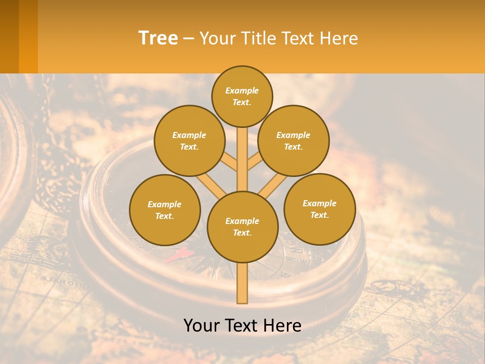 A Compass And A Compass On A Map PowerPoint Template