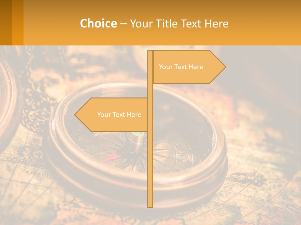 A Compass And A Compass On A Map PowerPoint Template