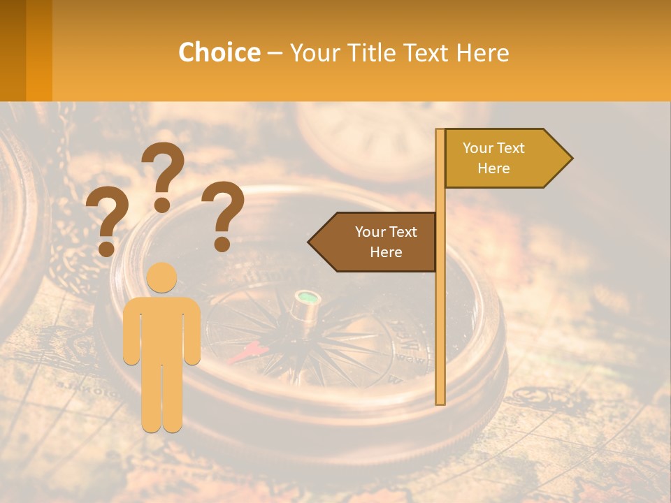 A Compass And A Compass On A Map PowerPoint Template