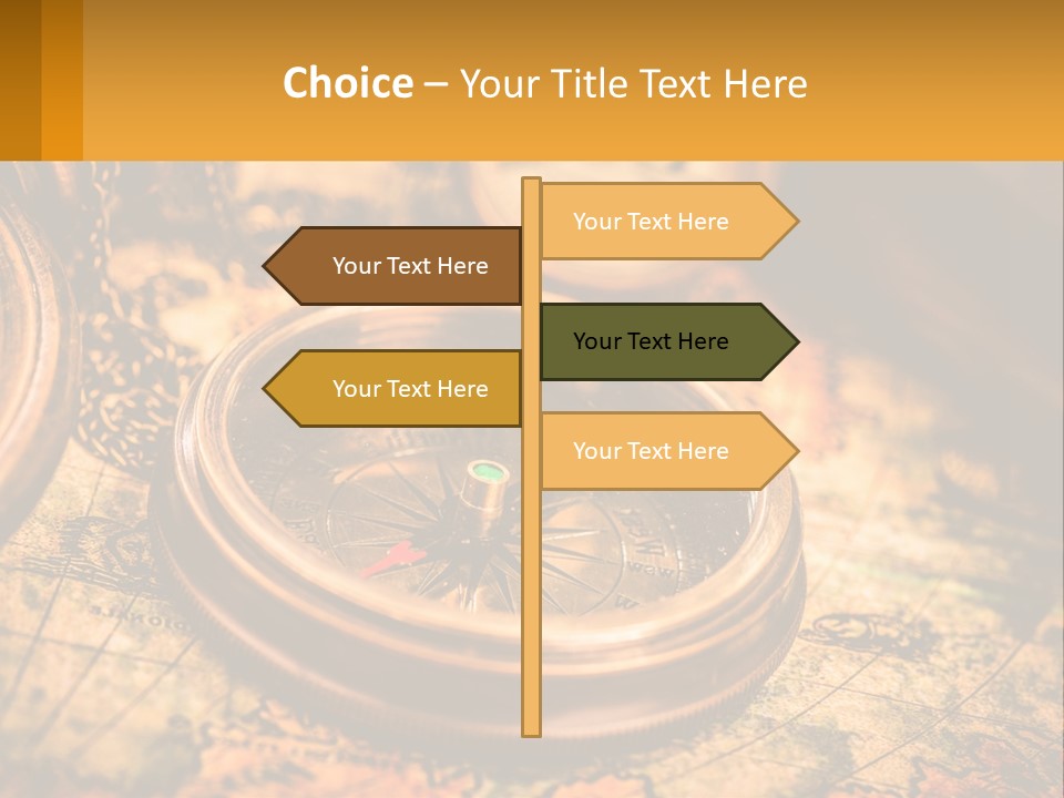 A Compass And A Compass On A Map PowerPoint Template