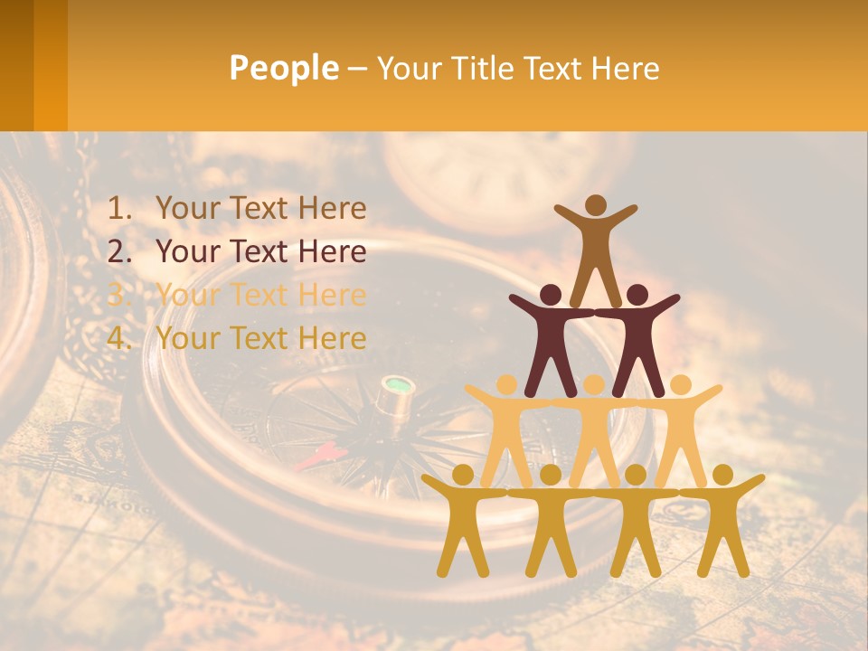 A Compass And A Compass On A Map PowerPoint Template