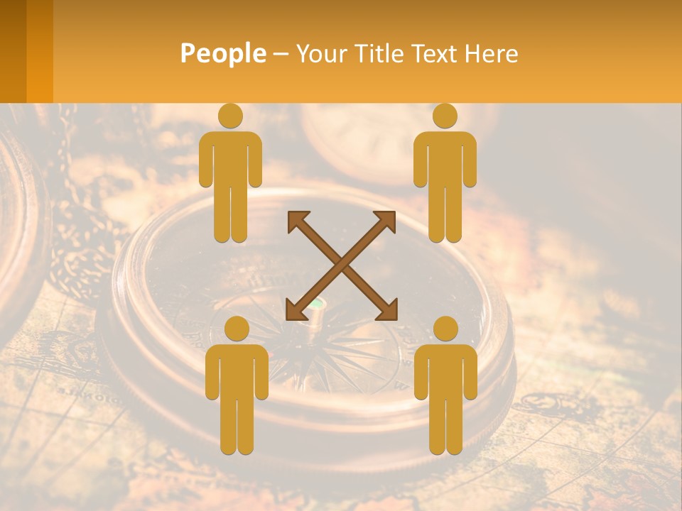 A Compass And A Compass On A Map PowerPoint Template