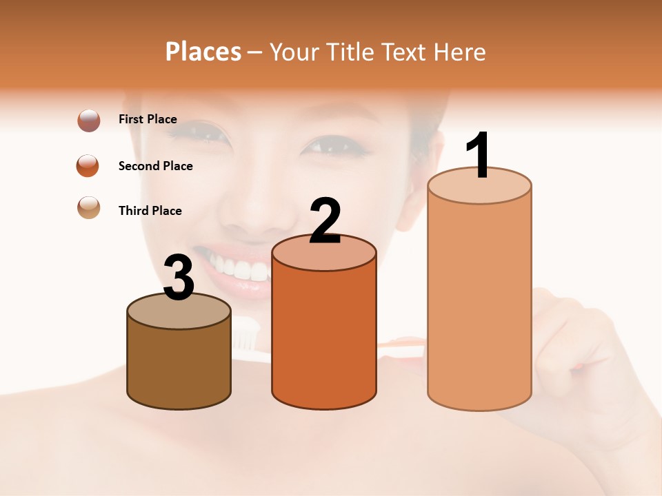 A Woman With A Toothbrush In Her Hand PowerPoint Template