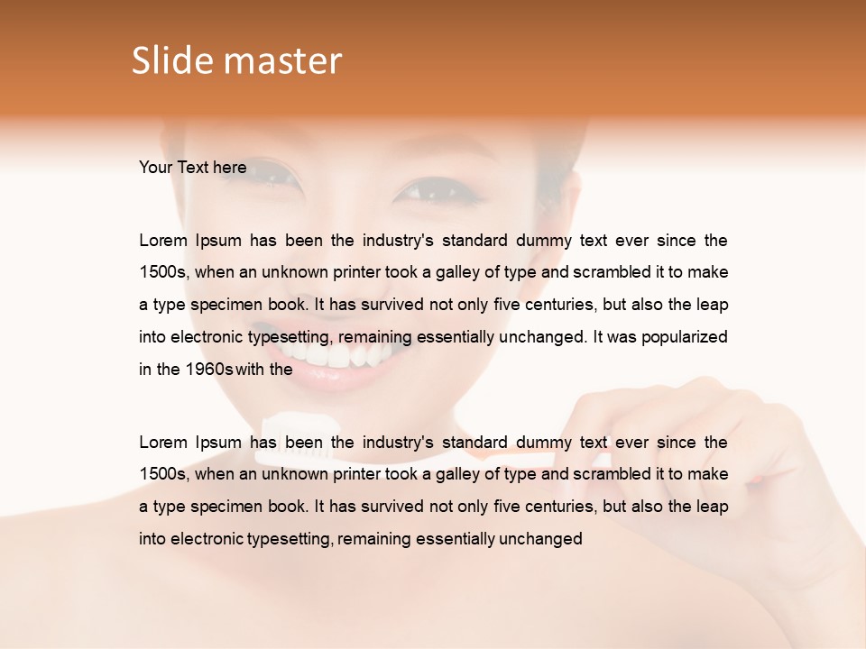 A Woman With A Toothbrush In Her Hand PowerPoint Template