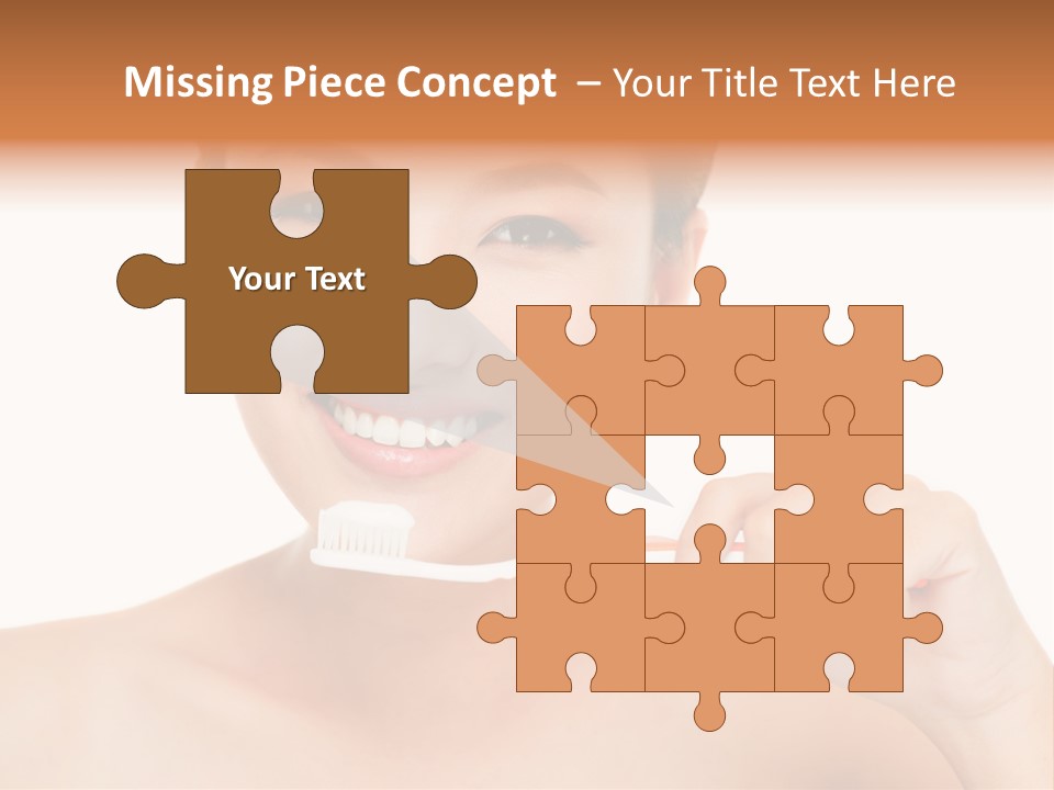 A Woman With A Toothbrush In Her Hand PowerPoint Template