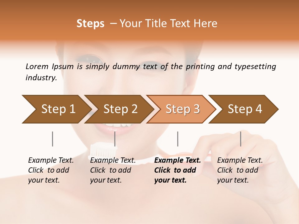 A Woman With A Toothbrush In Her Hand PowerPoint Template