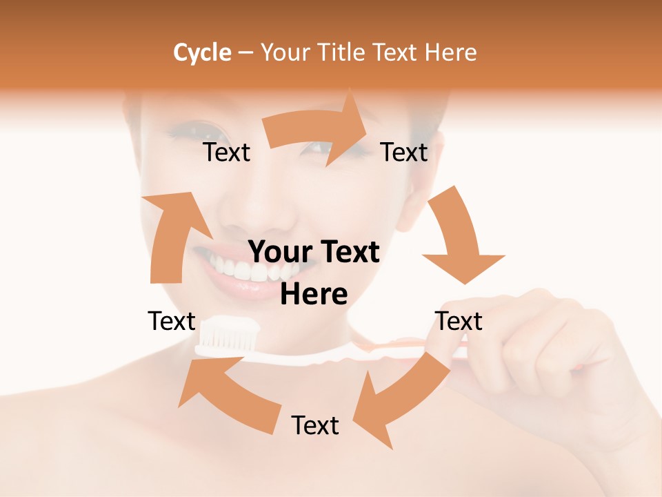 A Woman With A Toothbrush In Her Hand PowerPoint Template