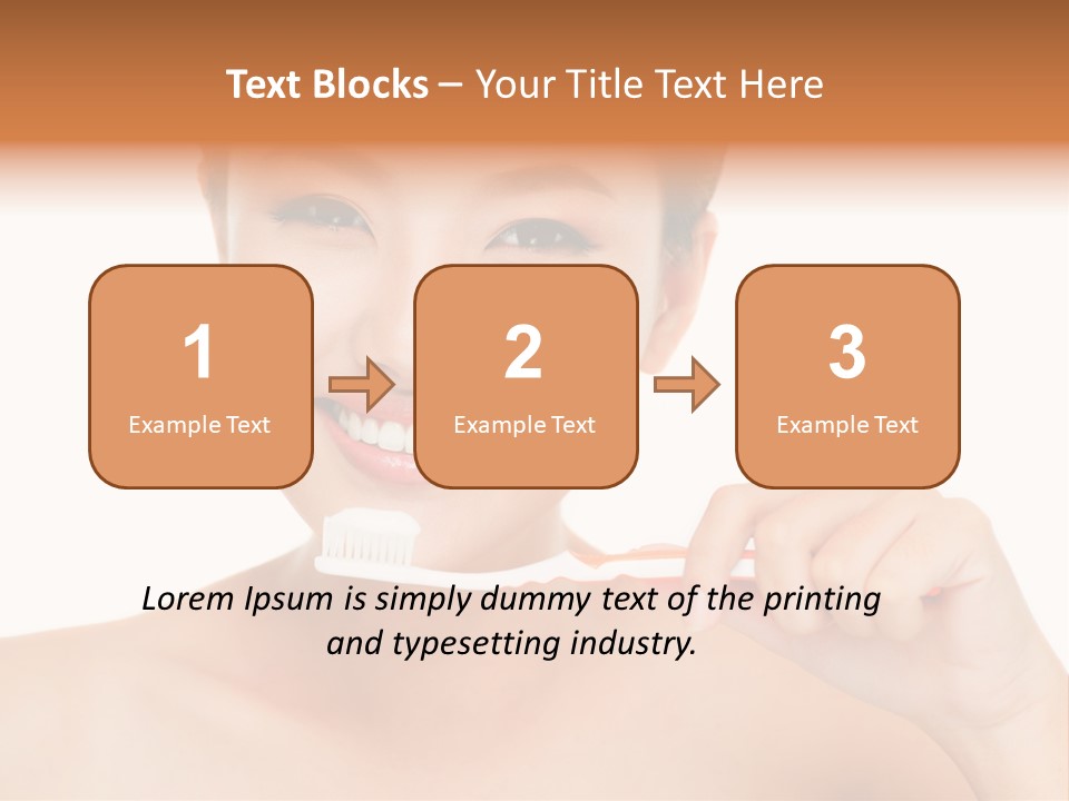 A Woman With A Toothbrush In Her Hand PowerPoint Template