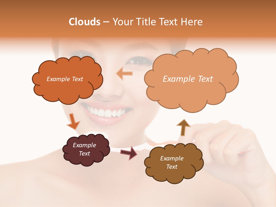A Woman With A Toothbrush In Her Hand PowerPoint Template