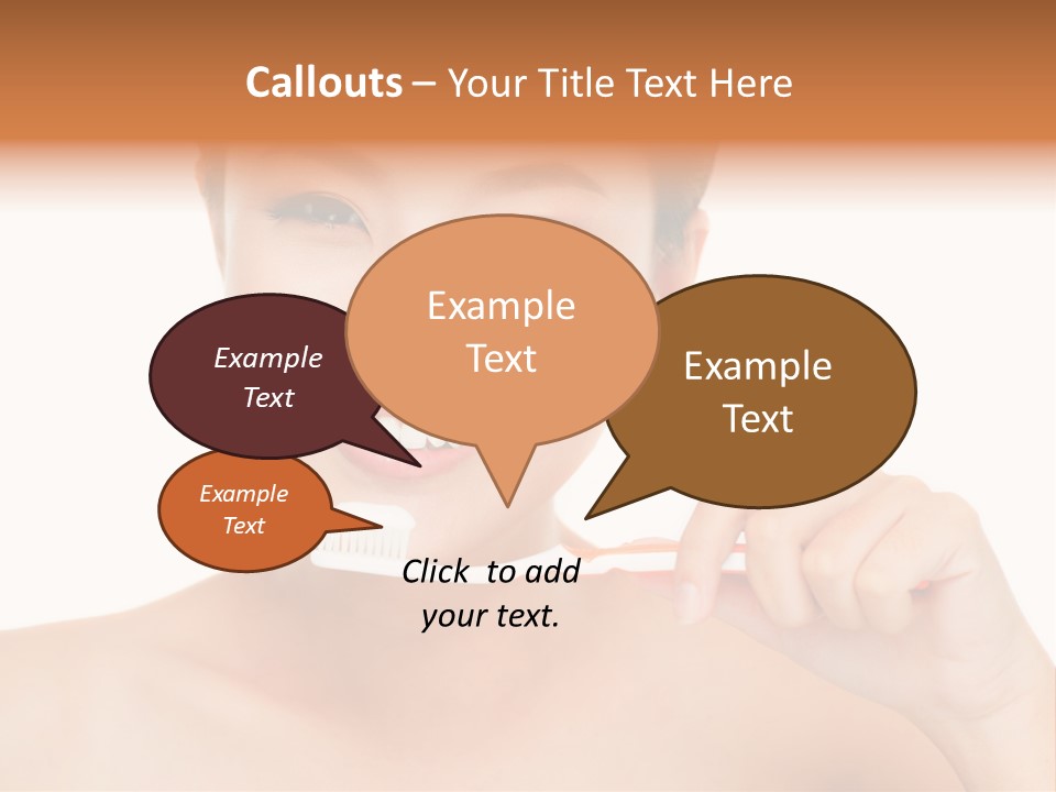 A Woman With A Toothbrush In Her Hand PowerPoint Template