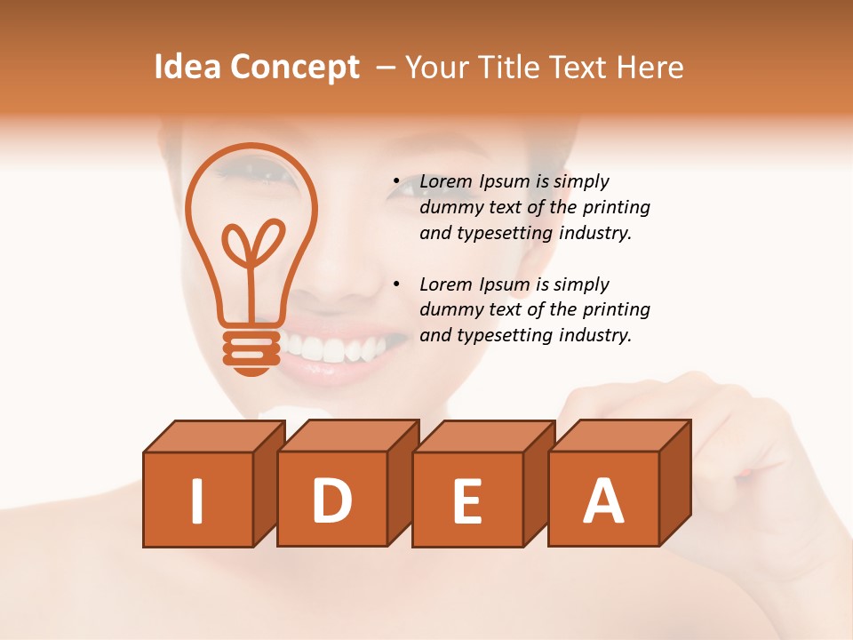 A Woman With A Toothbrush In Her Hand PowerPoint Template