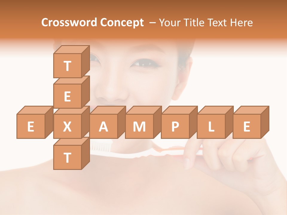 A Woman With A Toothbrush In Her Hand PowerPoint Template