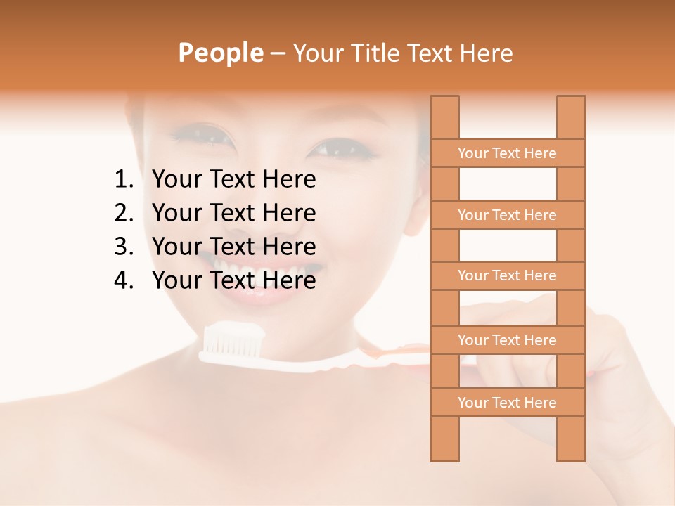 A Woman With A Toothbrush In Her Hand PowerPoint Template