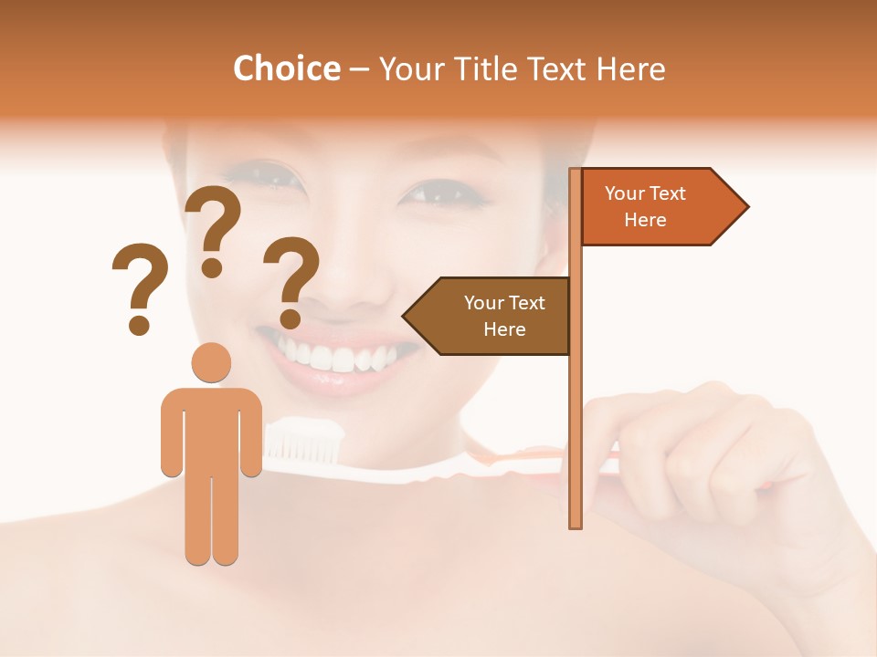 A Woman With A Toothbrush In Her Hand PowerPoint Template