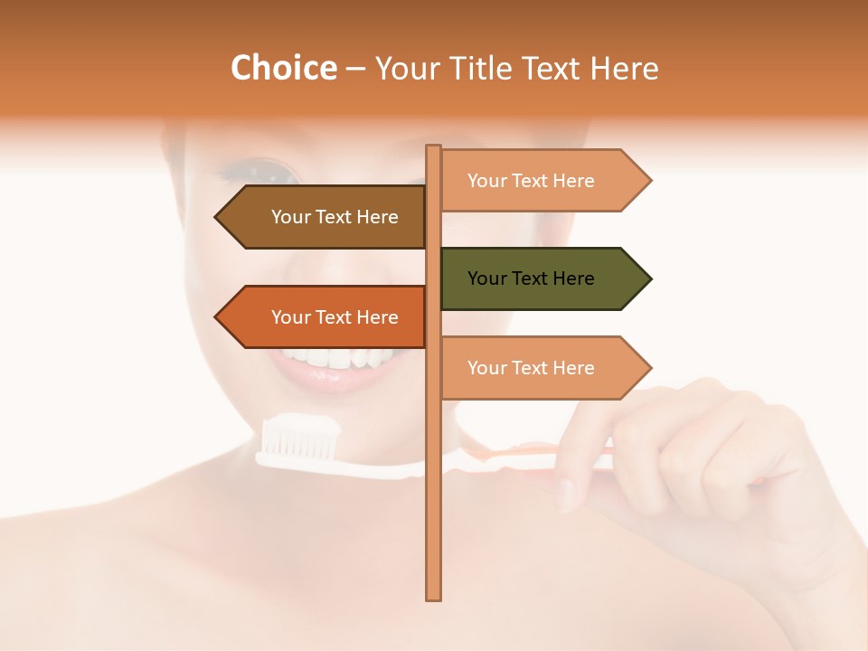 A Woman With A Toothbrush In Her Hand PowerPoint Template