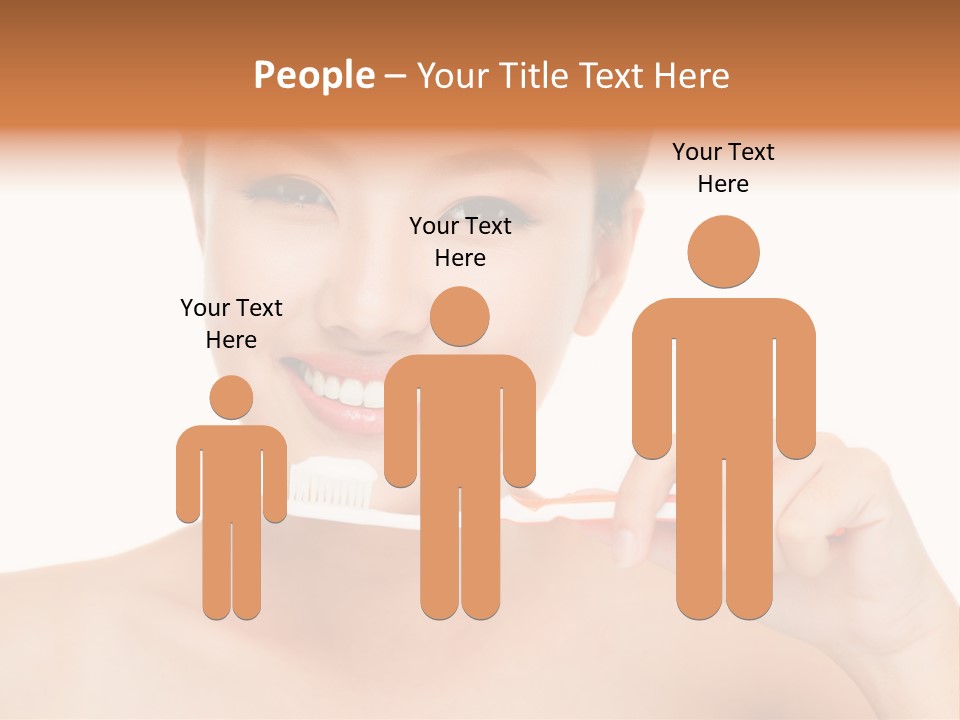 A Woman With A Toothbrush In Her Hand PowerPoint Template