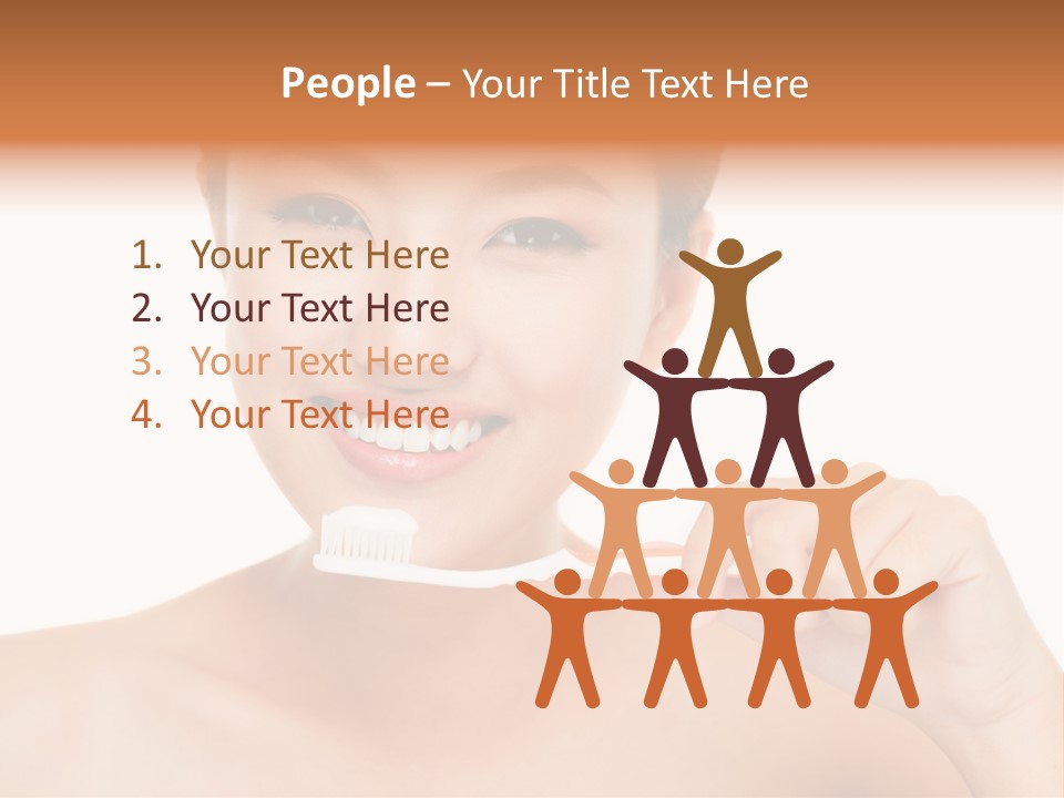 A Woman With A Toothbrush In Her Hand PowerPoint Template