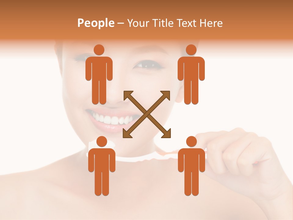 A Woman With A Toothbrush In Her Hand PowerPoint Template