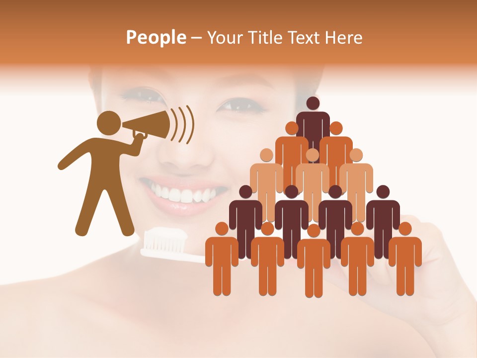A Woman With A Toothbrush In Her Hand PowerPoint Template