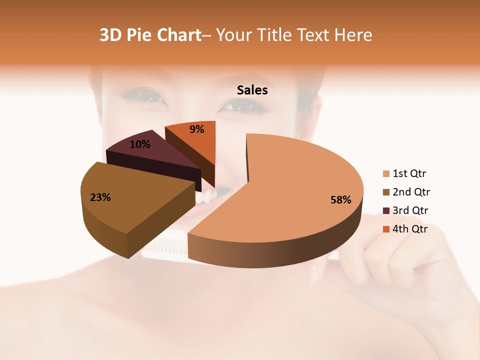 A Woman With A Toothbrush In Her Hand PowerPoint Template