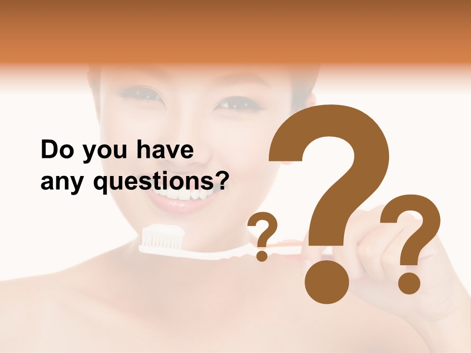 A Woman With A Toothbrush In Her Hand PowerPoint Template