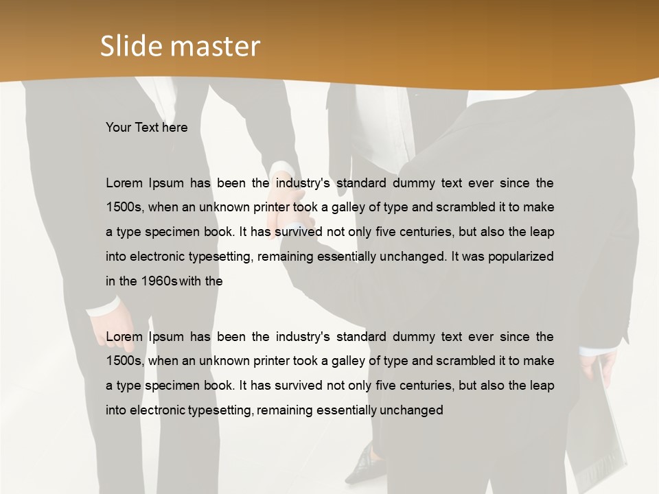 A Group Of Business People Shaking Hands PowerPoint Template