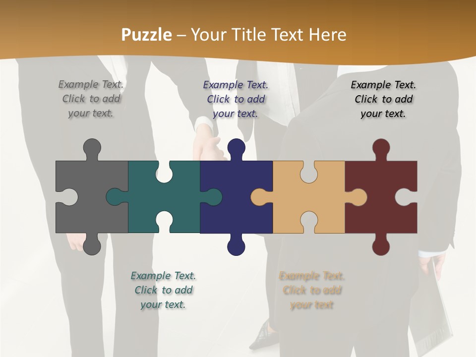 A Group Of Business People Shaking Hands PowerPoint Template