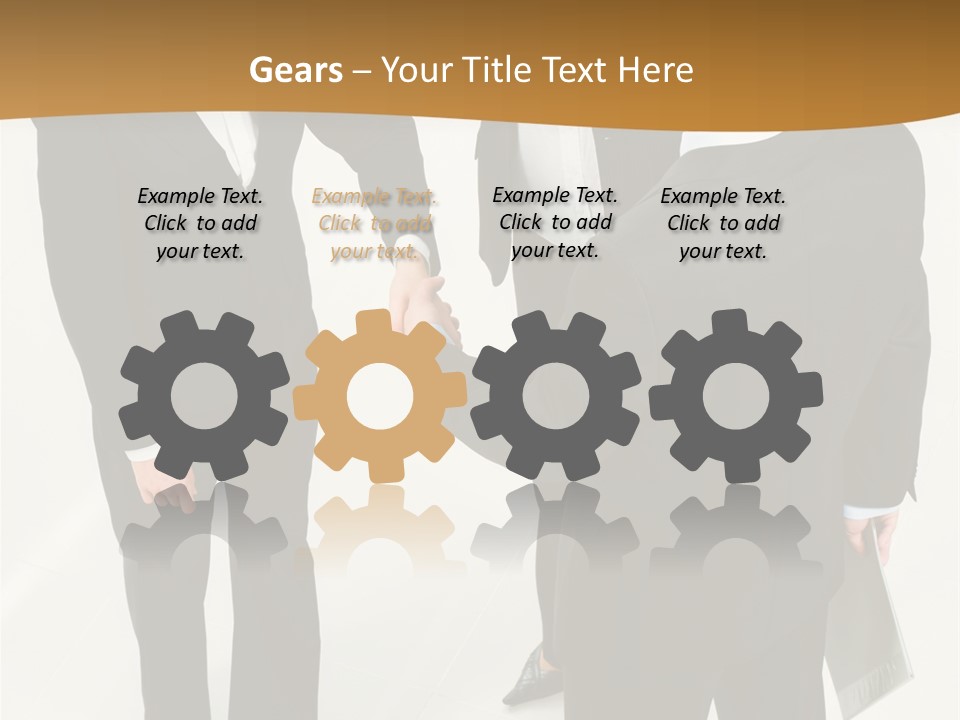 A Group Of Business People Shaking Hands PowerPoint Template