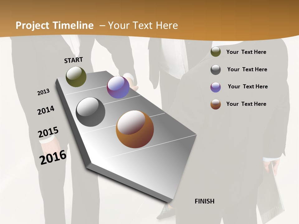 A Group Of Business People Shaking Hands PowerPoint Template
