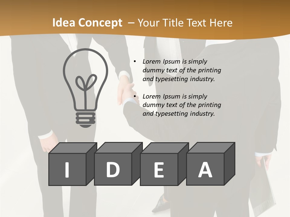 A Group Of Business People Shaking Hands PowerPoint Template