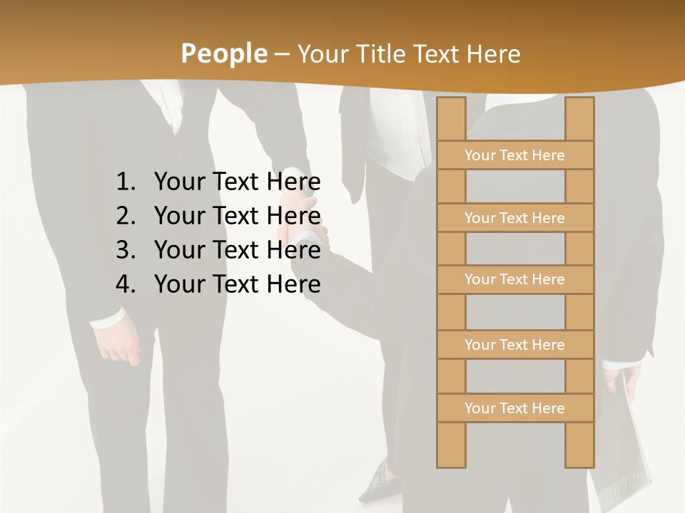 A Group Of Business People Shaking Hands PowerPoint Template