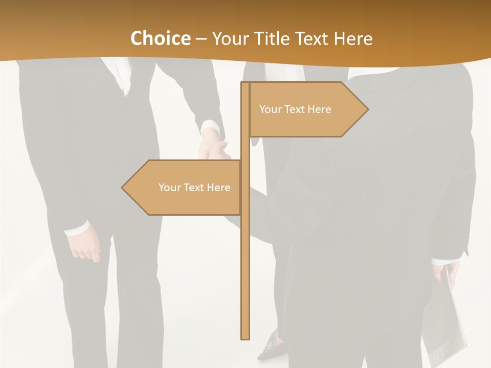 A Group Of Business People Shaking Hands PowerPoint Template