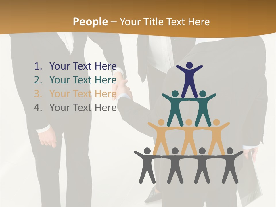 A Group Of Business People Shaking Hands PowerPoint Template