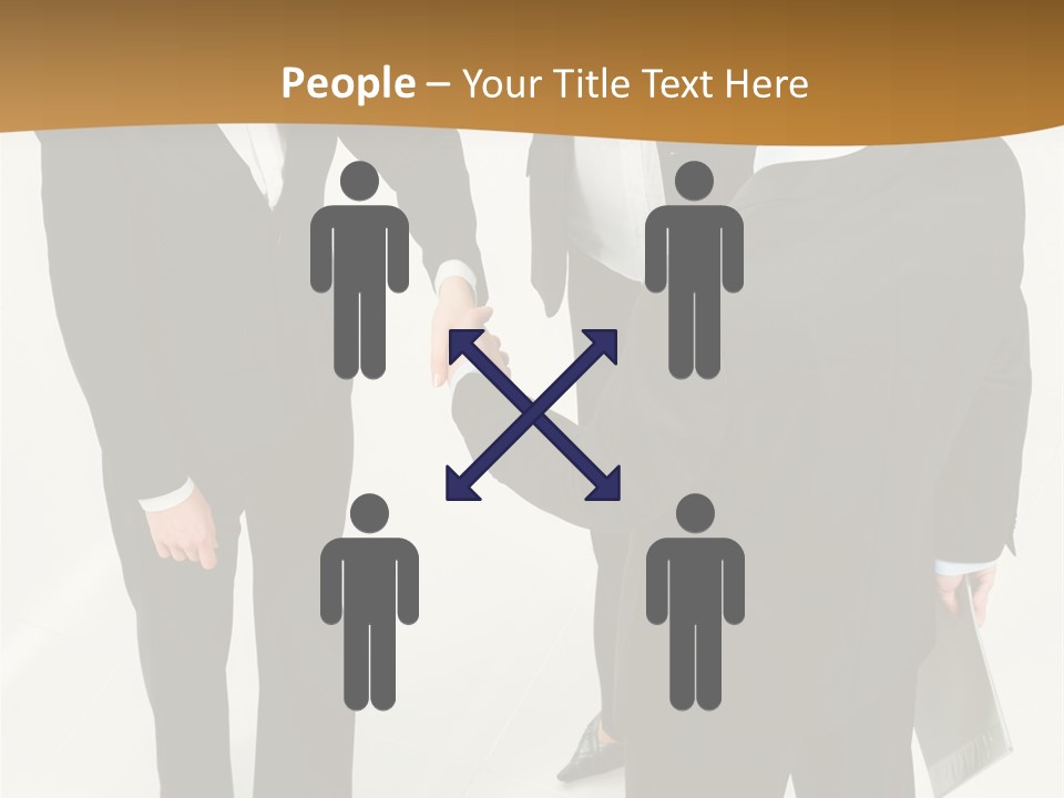 A Group Of Business People Shaking Hands PowerPoint Template
