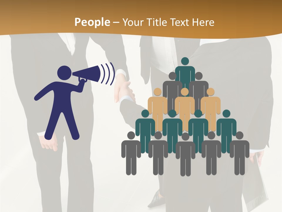 A Group Of Business People Shaking Hands PowerPoint Template