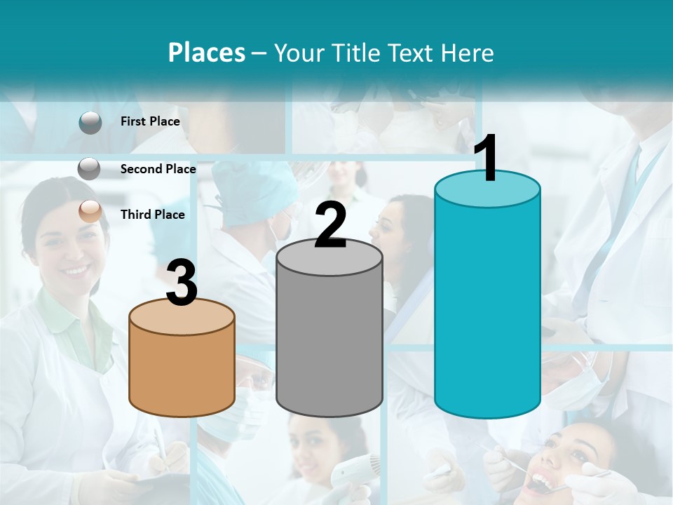 A Collage Of Photos Of A Dentist And A Patient PowerPoint Template