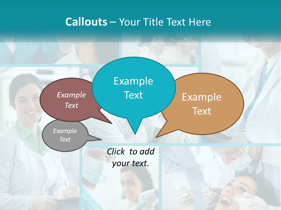 A Collage Of Photos Of A Dentist And A Patient PowerPoint Template