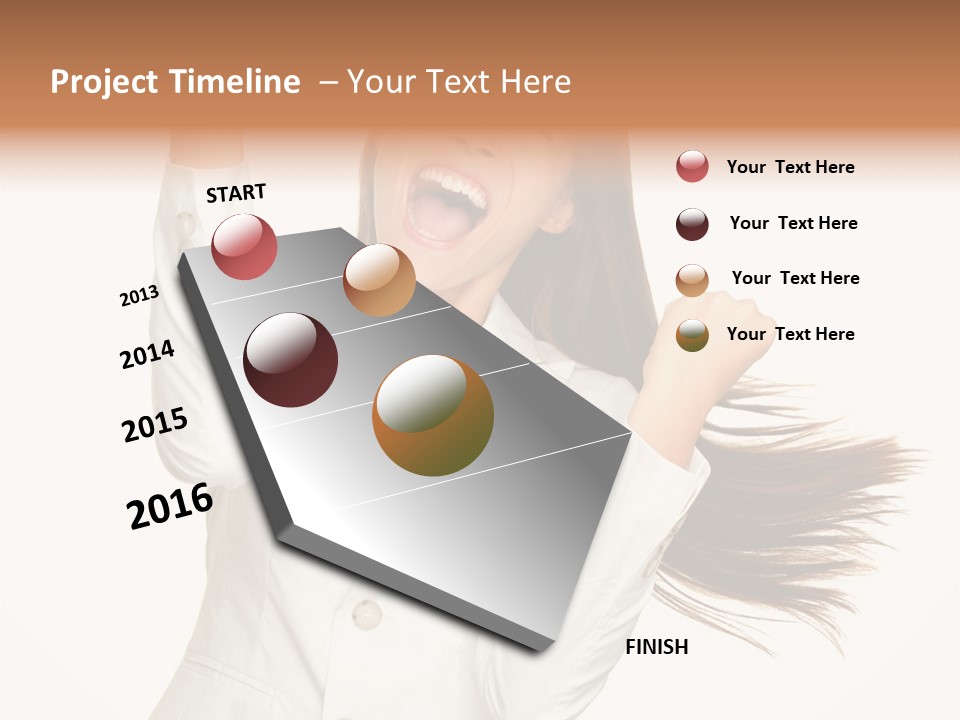 A Woman With Her Hair In The Air PowerPoint Template