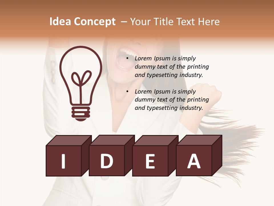 A Woman With Her Hair In The Air PowerPoint Template