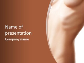 A Close Up Of A Person's Legs With A Brown Background PowerPoint Template