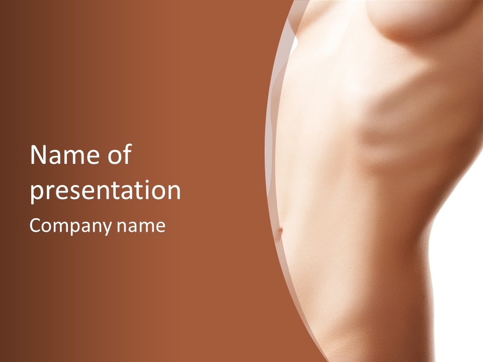 A Close Up Of A Person's Legs With A Brown Background PowerPoint Template