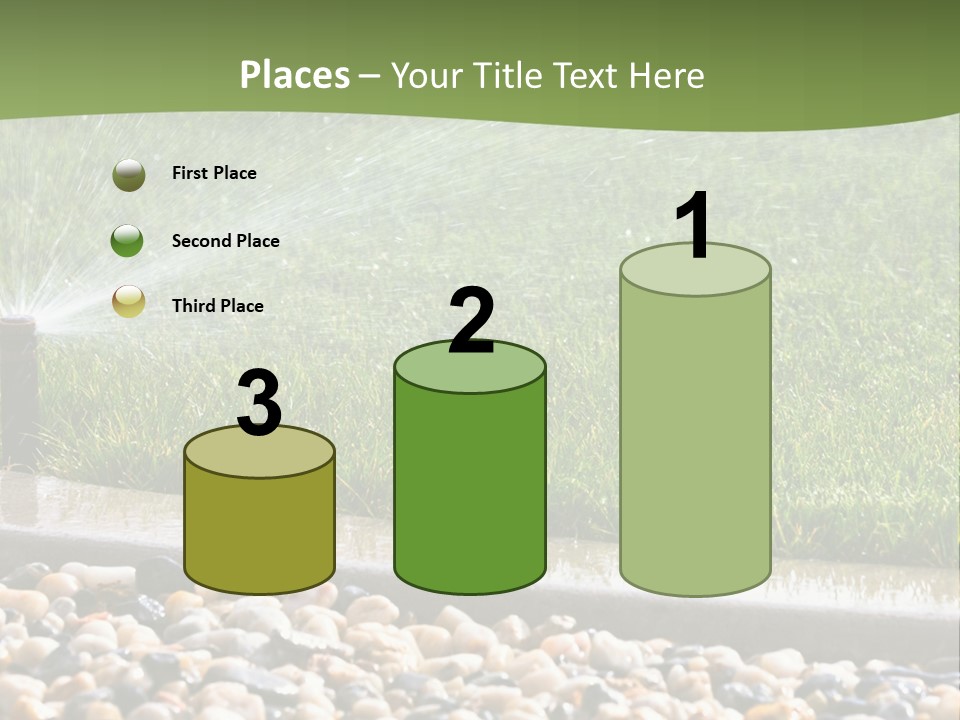 A Sprinkle Is Spraying Water On A Lawn PowerPoint Template