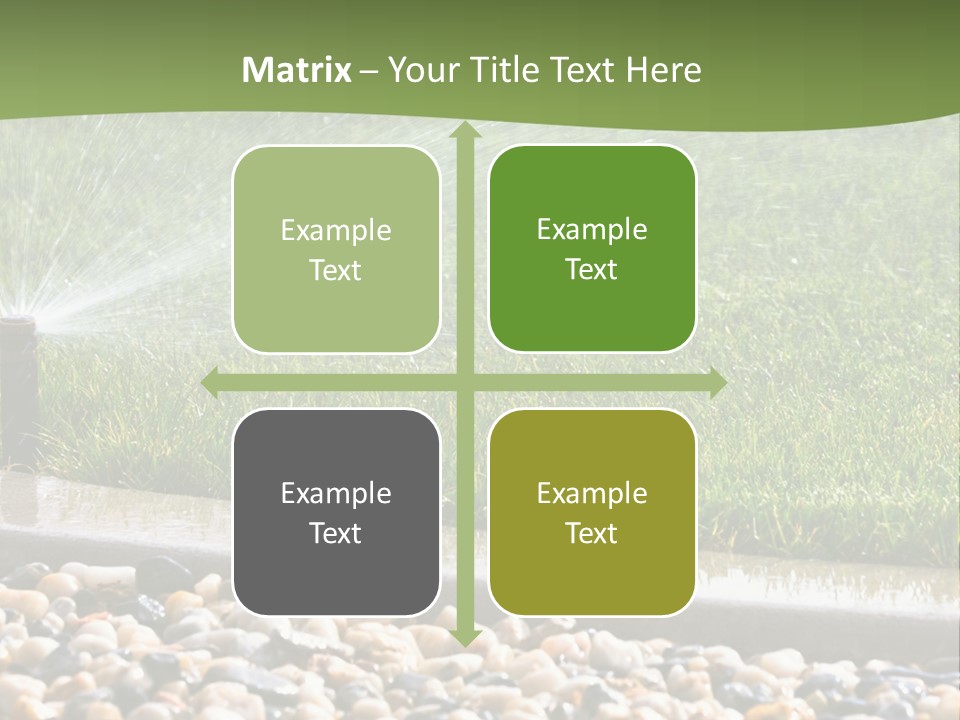 A Sprinkle Is Spraying Water On A Lawn PowerPoint Template