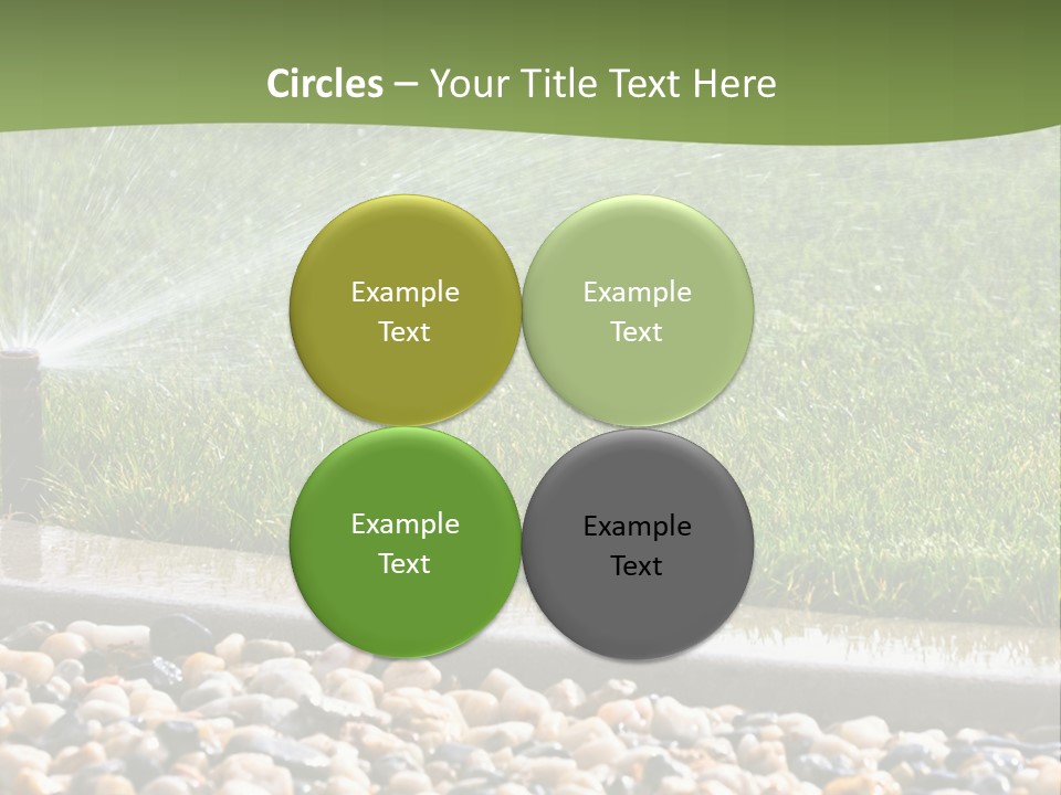 A Sprinkle Is Spraying Water On A Lawn PowerPoint Template