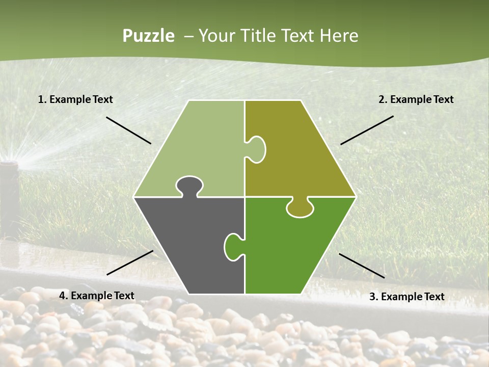A Sprinkle Is Spraying Water On A Lawn PowerPoint Template