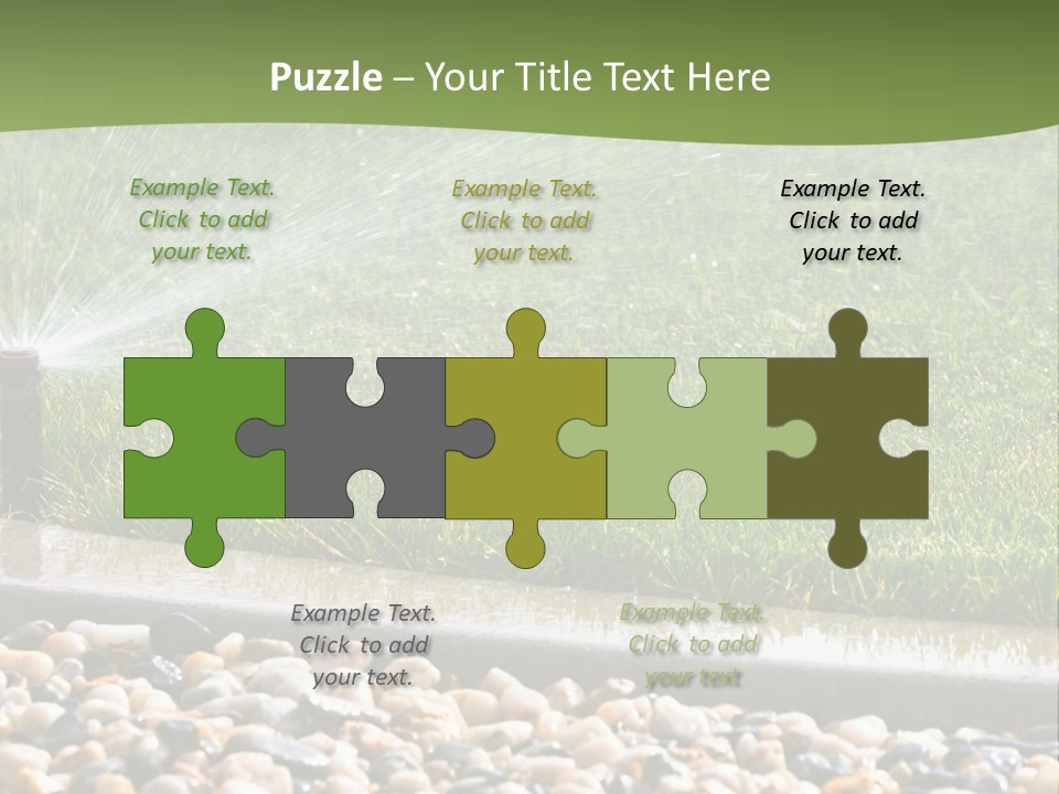 A Sprinkle Is Spraying Water On A Lawn PowerPoint Template