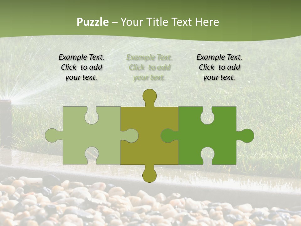 A Sprinkle Is Spraying Water On A Lawn PowerPoint Template