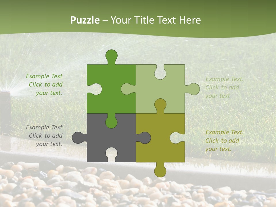 A Sprinkle Is Spraying Water On A Lawn PowerPoint Template