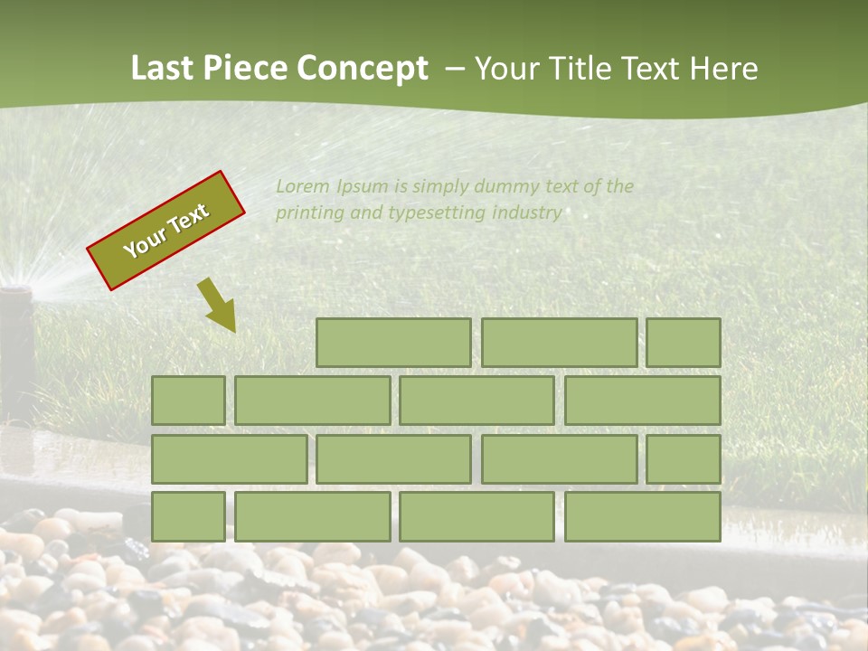 A Sprinkle Is Spraying Water On A Lawn PowerPoint Template